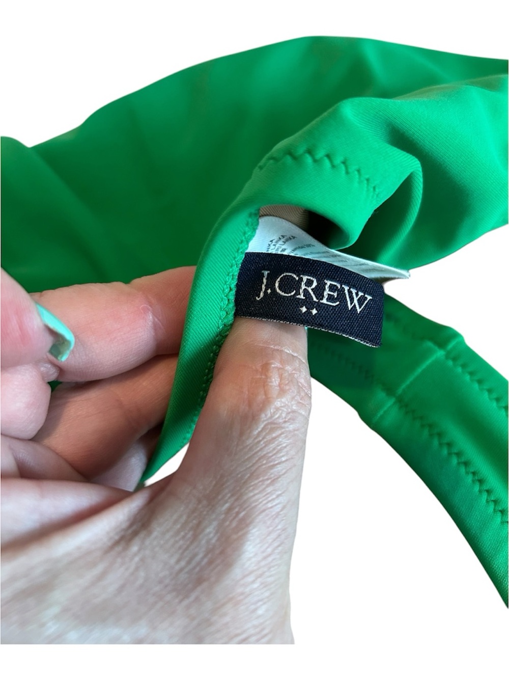 J. Crew One-Shoulder Emerald Green Ruched Women’s Swimsuit - Picture 9 of 10
